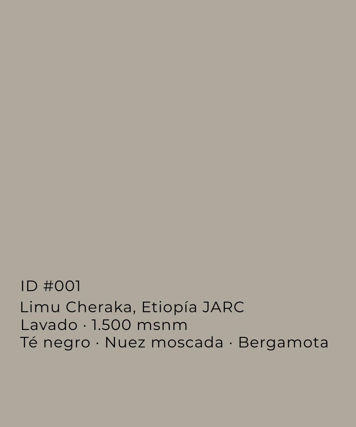 ID007 - Limu Cheraka, Etiopía Lavado